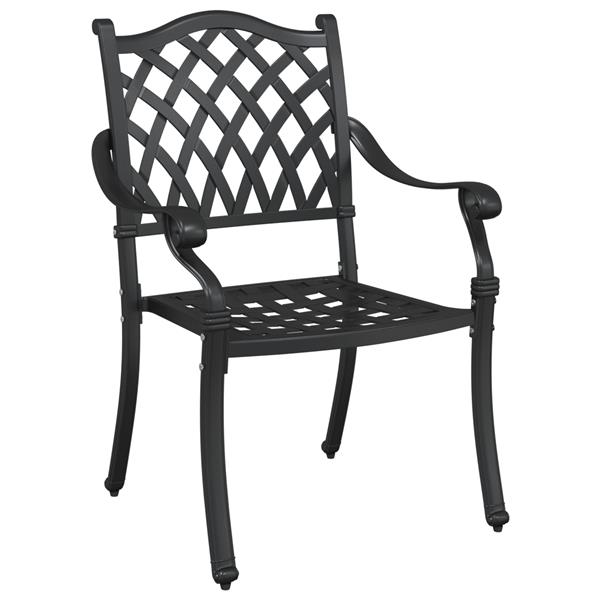 Grote foto vidaxl tuinstoelen 2 st gietaluminium zwart tuin en terras tuinmeubelen