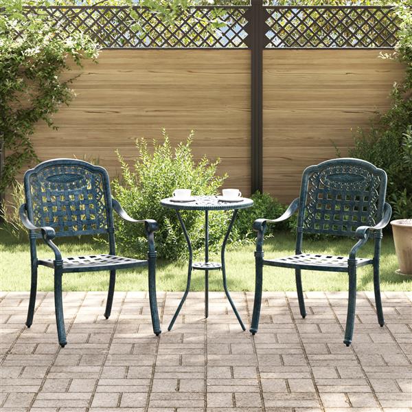 Grote foto vidaxl tuinstoelen 2 st gietaluminium groen tuin en terras tuinmeubelen