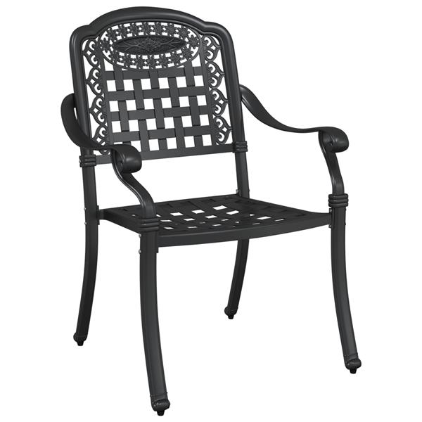 Grote foto vidaxl tuinstoelen 2 st gietaluminium zwart tuin en terras tuinmeubelen