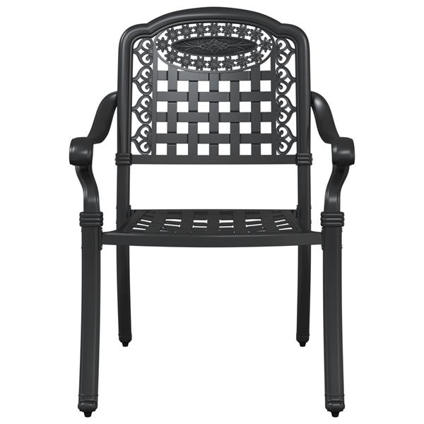 Grote foto vidaxl tuinstoelen 2 st gietaluminium zwart tuin en terras tuinmeubelen