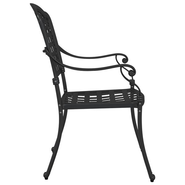 Grote foto vidaxl tuinstoelen 2 st gietaluminium zwart tuin en terras tuinmeubelen