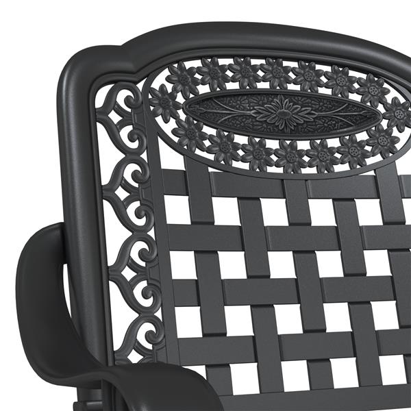 Grote foto vidaxl tuinstoelen 2 st gietaluminium zwart tuin en terras tuinmeubelen