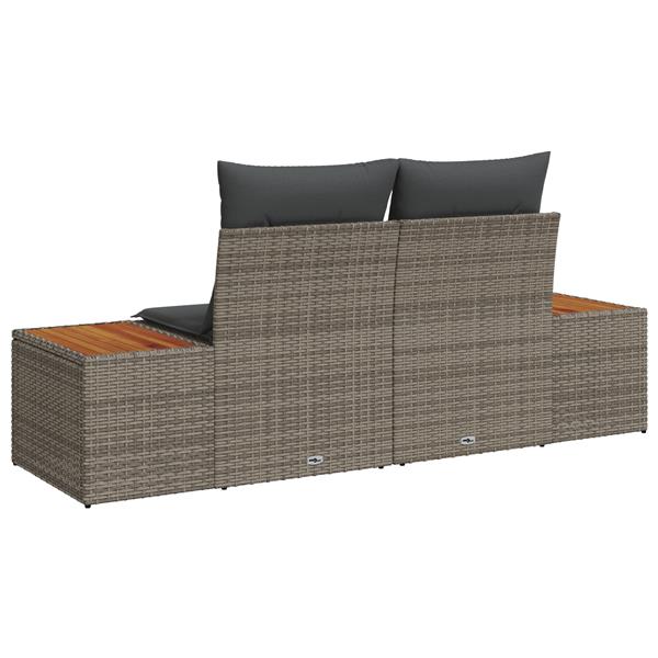 Grote foto vidaxl tuinbank 2 zits met kussens poly rattan grijs tuin en terras tuinmeubelen