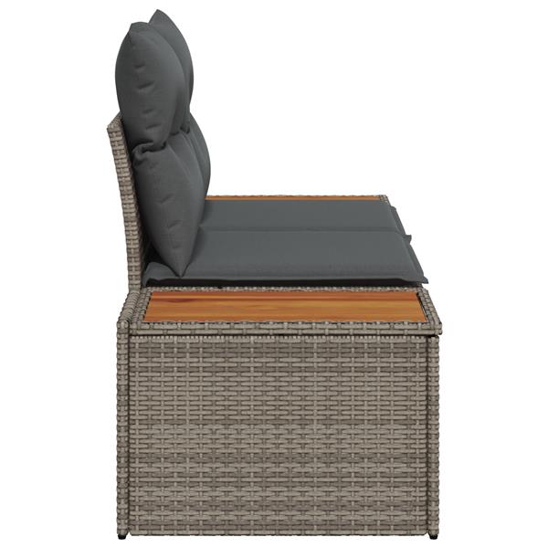 Grote foto vidaxl tuinbank 2 zits met kussens poly rattan grijs tuin en terras tuinmeubelen