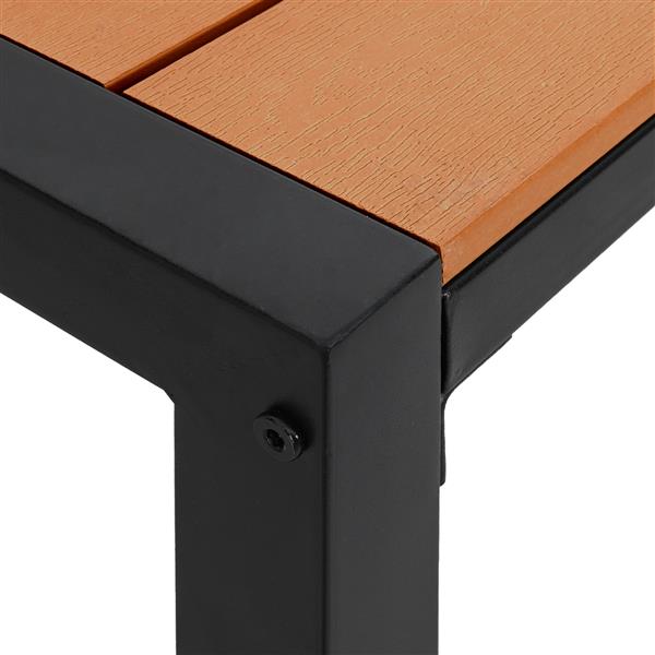 Grote foto vidaxl tuinbank 100 cm staal en wpc bruin en zwart tuin en terras tuinmeubelen