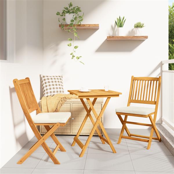 Grote foto vidaxl 3 delige tuinbistroset massief acaciahout tuin en terras tuinmeubelen