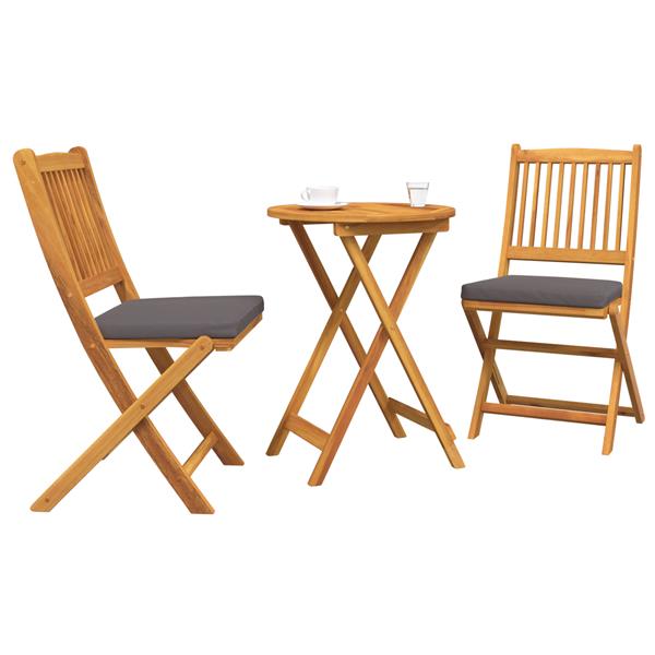 Grote foto vidaxl 3 delige tuinbistroset massief acaciahout tuin en terras tuinmeubelen