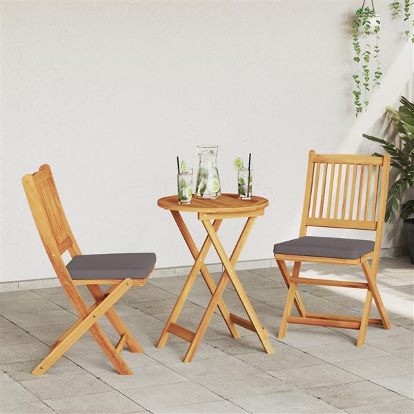 Grote foto vidaxl 3 delige tuinbistroset massief acaciahout tuin en terras tuinmeubelen