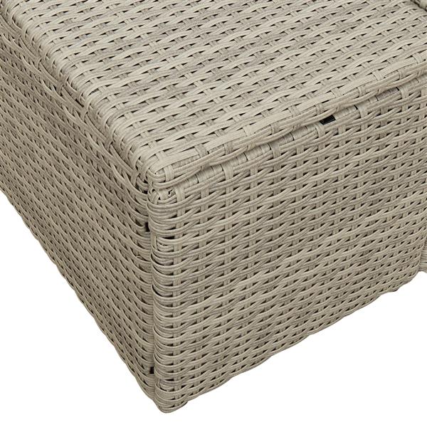 Grote foto vidaxl tuinbank 2 zits met opbergruimte en kussens poly rattan grijs tuin en terras tuinmeubelen