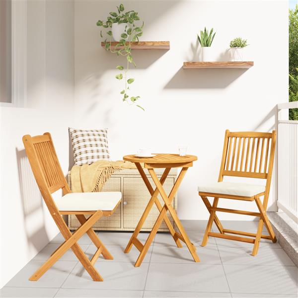 Grote foto vidaxl 3 delige tuinbistroset massief acaciahout tuin en terras tuinmeubelen