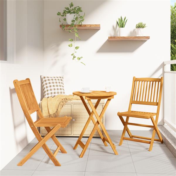 Grote foto vidaxl 3 delige tuinbistroset massief acaciahout tuin en terras tuinmeubelen