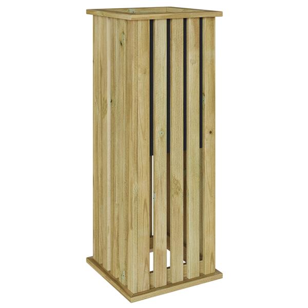 Grote foto vidaxl tuinplantbak met voering 33x33x85 cm ge mpregneerd vurenhout tuin en terras overige tuin en terras