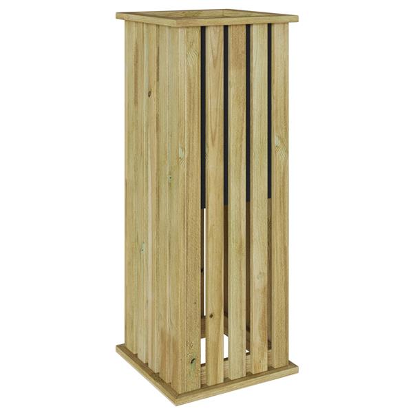 Grote foto vidaxl tuinplantbak met voering 33x33x85 cm ge mpregneerd vurenhout tuin en terras overige tuin en terras