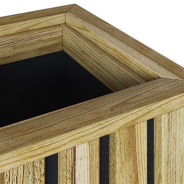 Grote foto vidaxl tuinplantbak met voering 33x33x85 cm ge mpregneerd vurenhout tuin en terras overige tuin en terras