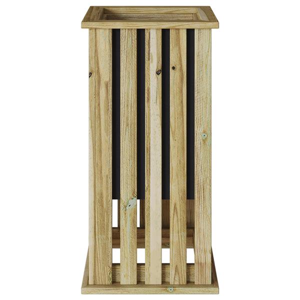 Grote foto vidaxl tuinplantbak met liner 33x33x65 cm ge mpregneerd vurenhout tuin en terras overige tuin en terras