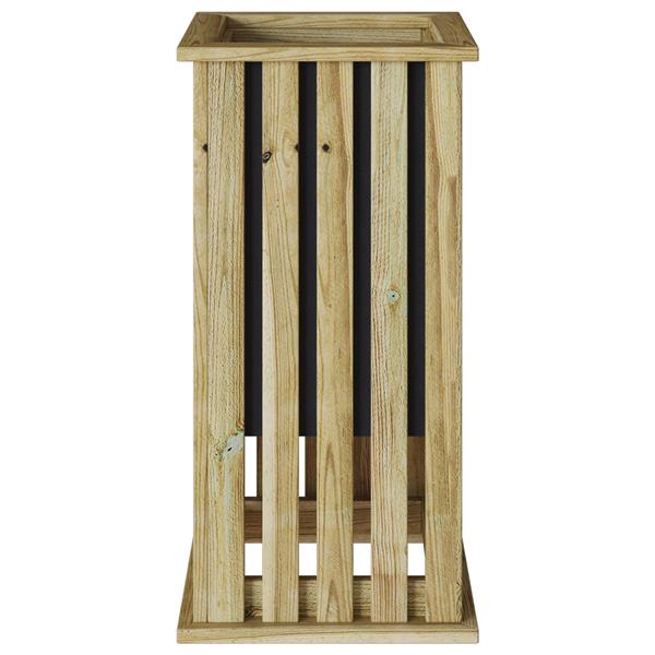 Grote foto vidaxl tuinplantbak met liner 33x33x65 cm ge mpregneerd vurenhout tuin en terras overige tuin en terras