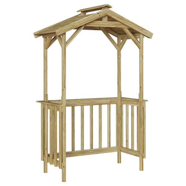 Grote foto vidaxl bbq schuur 133 5x63x200 cm ge mpregneerd vurenhout tuin en terras tuinhuisjes en blokhutten