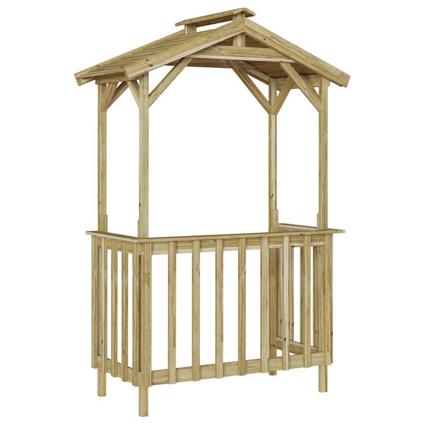 Grote foto vidaxl bbq schuur 133 5x63x200 cm ge mpregneerd vurenhout tuin en terras tuinhuisjes en blokhutten