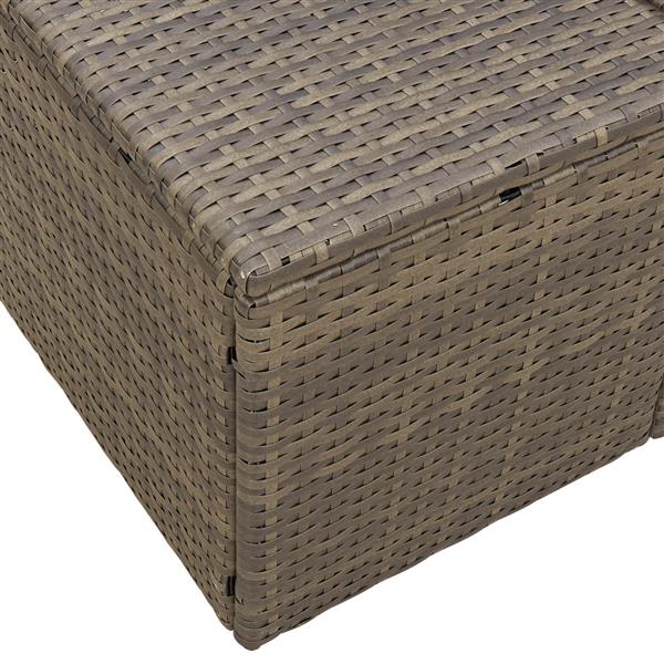 Grote foto vidaxl tuinbank 2 zits met opbergruimte en kussens poly rattan grijs tuin en terras tuinmeubelen