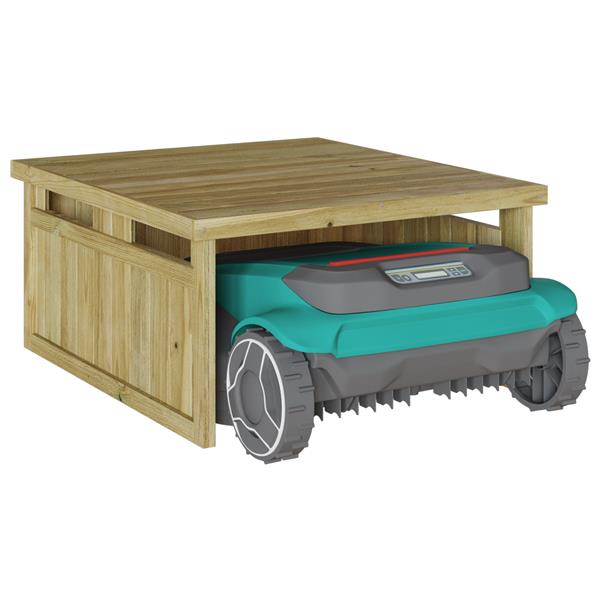 Grote foto vidaxl robotmaaier garage 70x80x38 cm ge mpregneerd hout vuren tuin en terras tuinhuisjes en blokhutten