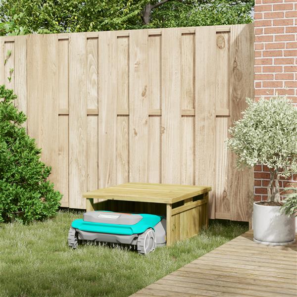 Grote foto vidaxl robotmaaier garage 70x80x38 cm ge mpregneerd hout vuren tuin en terras tuinhuisjes en blokhutten