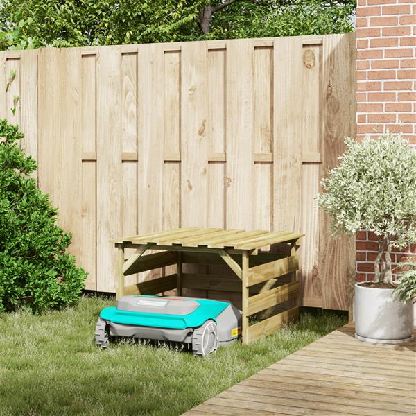 Grote foto vidaxl robotmaaier garage impregneerd hout pain tuin en terras tuinhuisjes en blokhutten