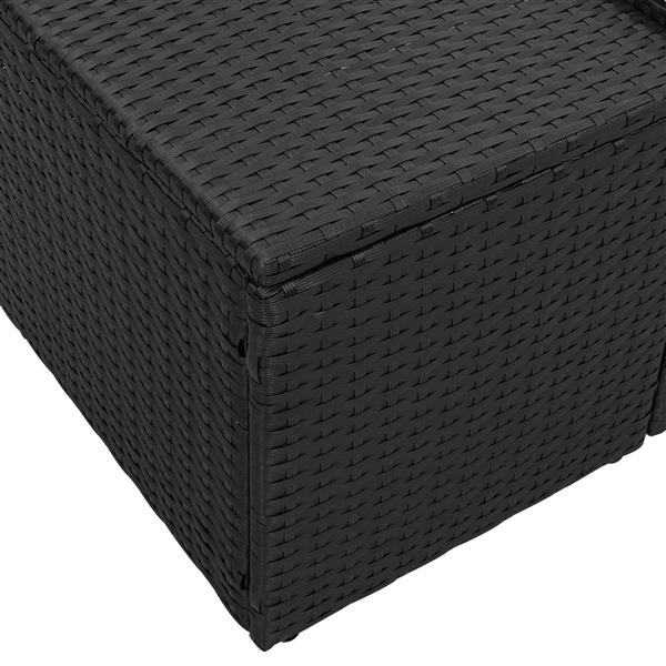 Grote foto vidaxl tuinbank 2 zits met opbergruimte en kussens poly rattan zwart tuin en terras tuinmeubelen