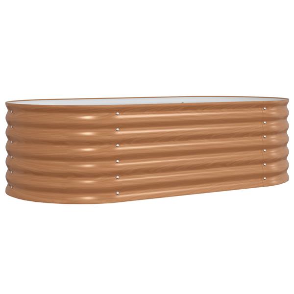 Grote foto vidaxl bruin verhoogd tuinbed met houtlook 160x80x44 cm staal tuin en terras overige tuin en terras