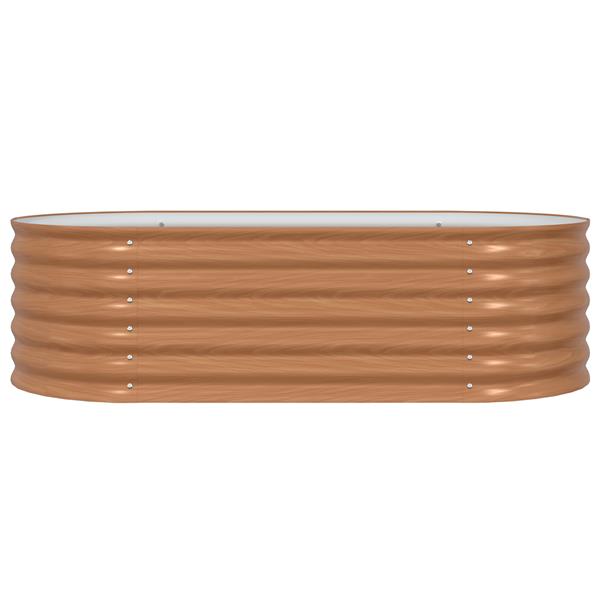 Grote foto vidaxl bruin verhoogd tuinbed met houtlook 160x80x44 cm staal tuin en terras overige tuin en terras