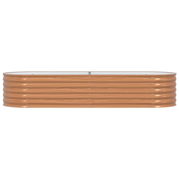 Grote foto vidaxl verhoogd tuinbed bruin met houtlook 240x80x44 cm staal tuin en terras overige tuin en terras