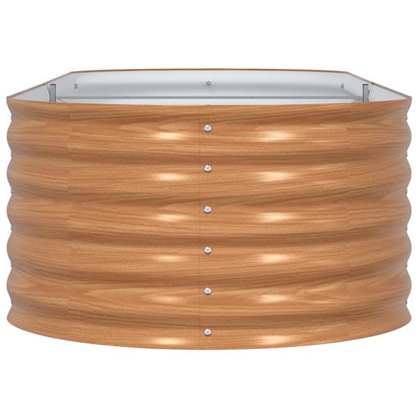 Grote foto vidaxl verhoogd tuinbed bruin met houtlook 240x80x44 cm staal tuin en terras overige tuin en terras