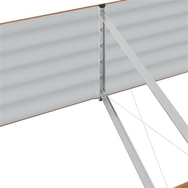 Grote foto vidaxl verhoogd tuinbed bruin met houtlook 240x80x44 cm staal tuin en terras overige tuin en terras
