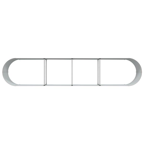 Grote foto vidaxl verhoogd tuinbed bruin met houten uiterlijk 400x80x44 cm staal tuin en terras overige tuin en terras