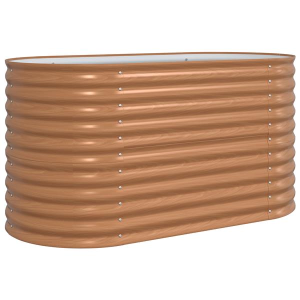Grote foto vidaxl verhoogd tuinbed bruin met houten uiterlijk 160x80x81 cm staal tuin en terras overige tuin en terras