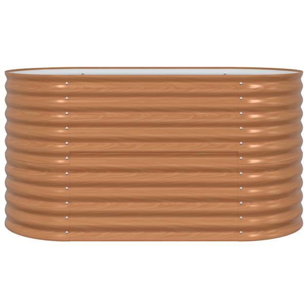 Grote foto vidaxl verhoogd tuinbed bruin met houten uiterlijk 160x80x81 cm staal tuin en terras overige tuin en terras