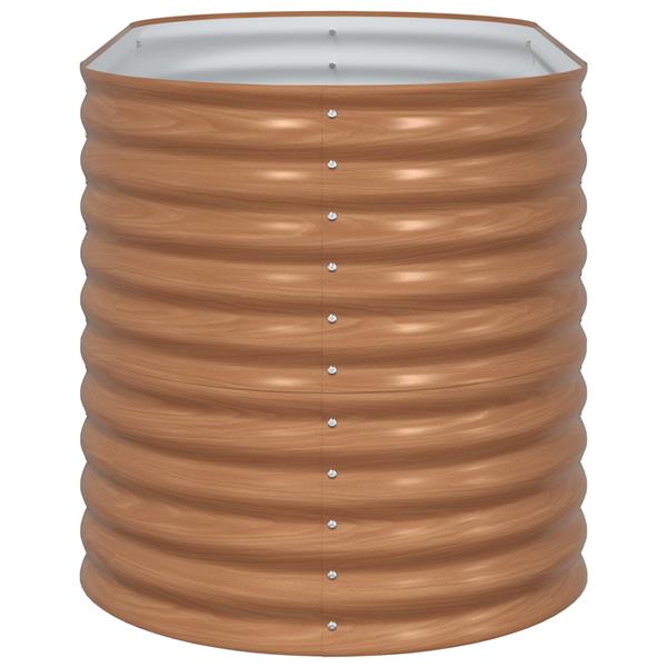 Grote foto vidaxl verhoogd tuinbed bruin met houten uiterlijk 160x80x81 cm staal tuin en terras overige tuin en terras