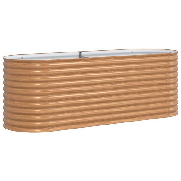 Grote foto vidaxl bruin verhoogd tuin bed hout look 240x80x81 cm staal tuin en terras overige tuin en terras