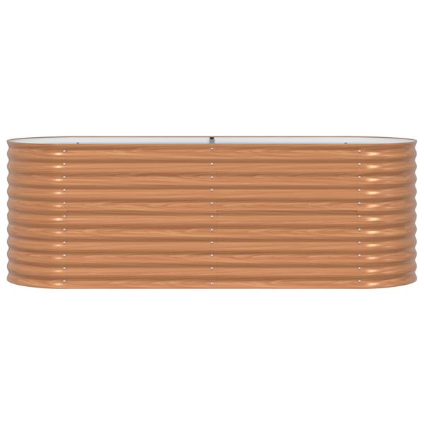 Grote foto vidaxl bruin verhoogd tuin bed hout look 240x80x81 cm staal tuin en terras overige tuin en terras