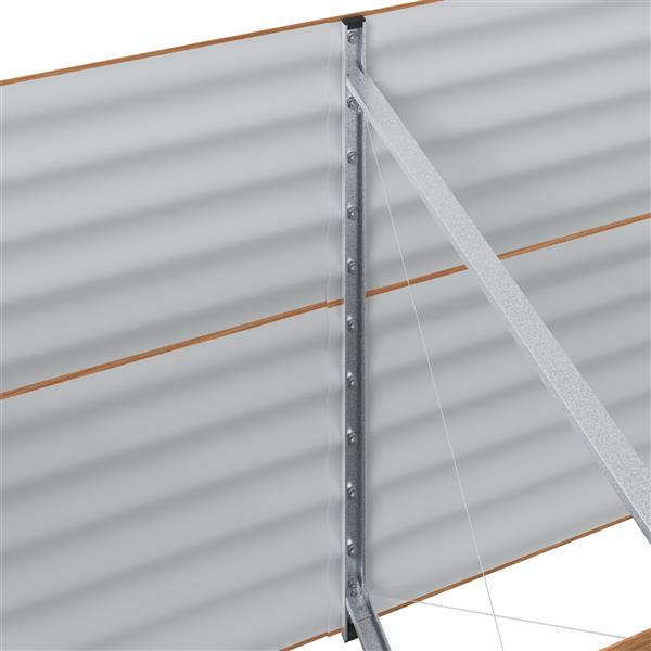 Grote foto vidaxl bruin verhoogd tuin bed hout look 240x80x81 cm staal tuin en terras overige tuin en terras