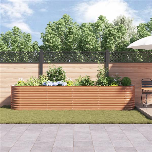 Grote foto vidaxl tuin verhoogde bak hout effect gegalvaniseerd staal tuin en terras overige tuin en terras