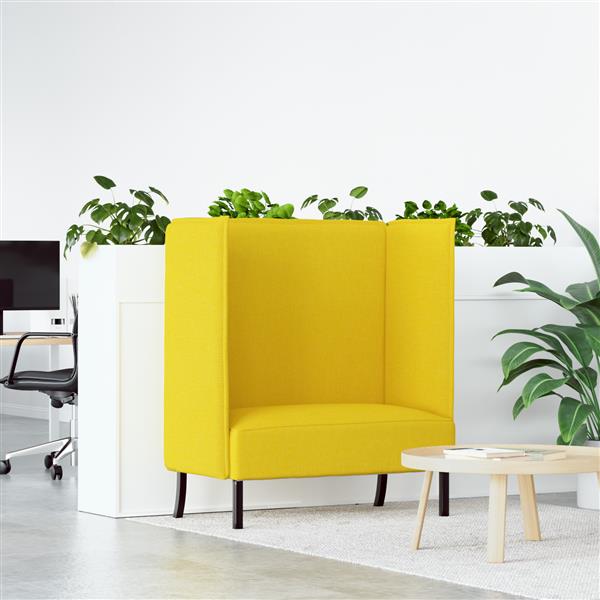 Grote foto vidaxl hoge rug bank lichtgeel 109x56x121 cm stof huis en inrichting bankstellen
