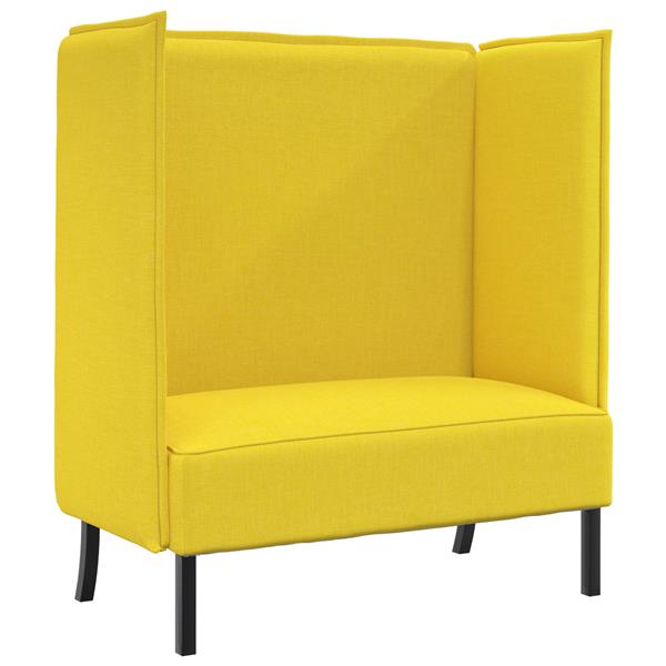 Grote foto vidaxl hoge rug bank lichtgeel 109x56x121 cm stof huis en inrichting bankstellen