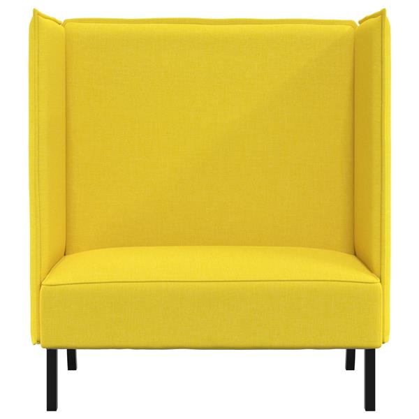 Grote foto vidaxl hoge rug bank lichtgeel 109x56x121 cm stof huis en inrichting bankstellen