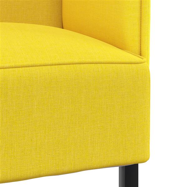 Grote foto vidaxl hoge rug bank lichtgeel 109x56x121 cm stof huis en inrichting bankstellen