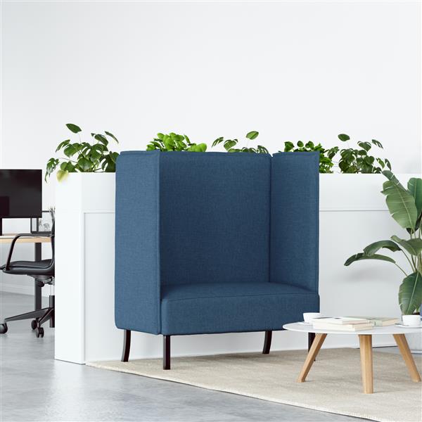 Grote foto vidaxl hoge rug bank blauw 109x56x121 cm stof huis en inrichting bankstellen