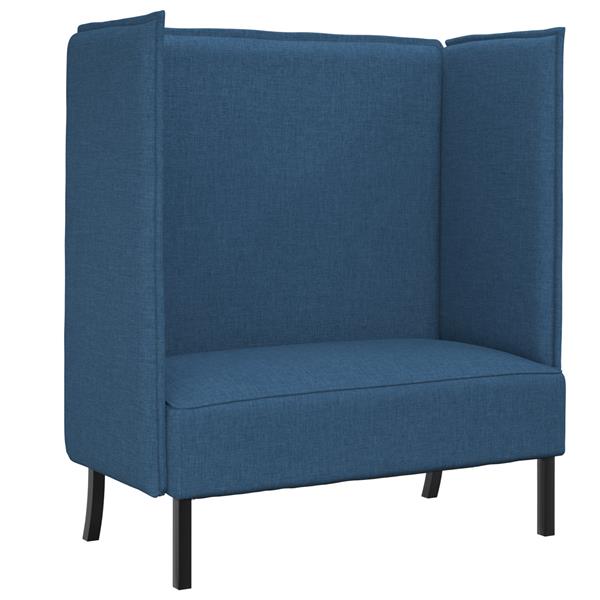 Grote foto vidaxl hoge rug bank blauw 109x56x121 cm stof huis en inrichting bankstellen