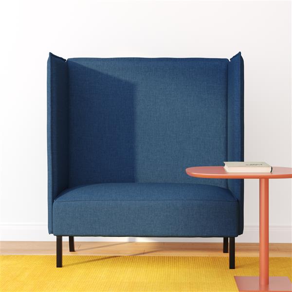Grote foto vidaxl hoge rug bank blauw 109x56x121 cm stof huis en inrichting bankstellen