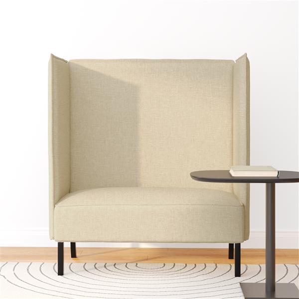Grote foto vidaxl hoge rug bank cr me 109x56x121 cm stof huis en inrichting bankstellen