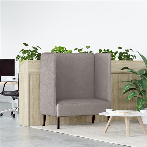 Grote foto vidaxl hoge rug sofaset taupe 109x56x121 cm stof huis en inrichting bankstellen