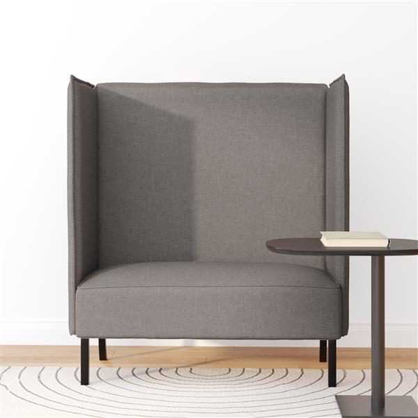 Grote foto vidaxl hoge rug sofaset taupe 109x56x121 cm stof huis en inrichting bankstellen